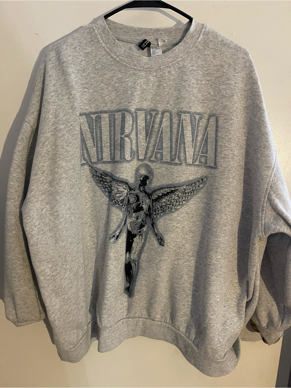 H&M Light Gray Ribbed Crewneck Sweatshirt